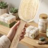 Natural Loofahs — Palm · Long · With Handle